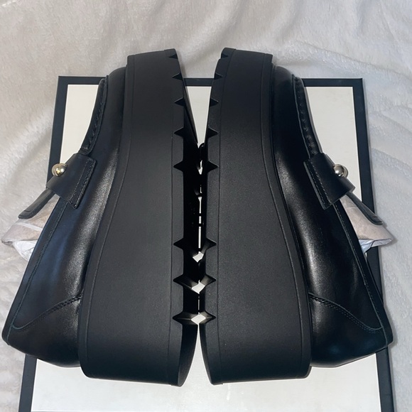 NWT J/SLIDES VICKY Black Leather Platform - Picture 14 of 16